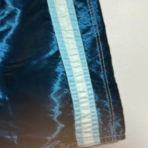 Surf Waves Blue Lace-Up Shorts with White Stripes size 11 - Picture 3 of 5